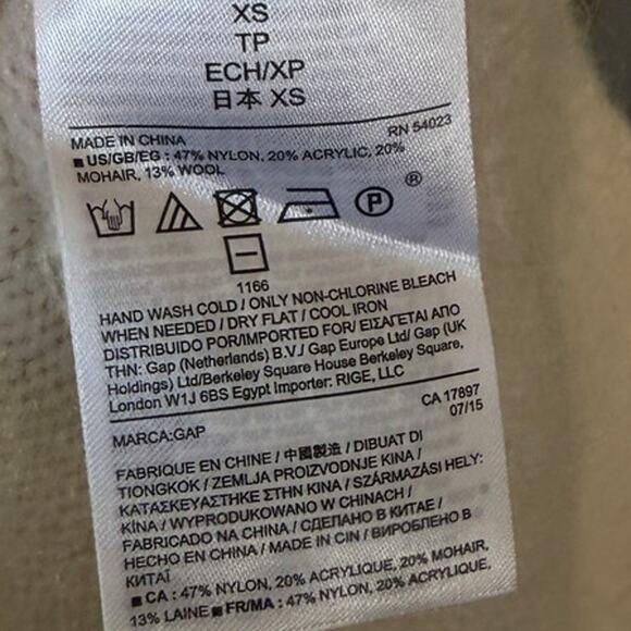 Gap Fair Isle Snow Cap Scandi Nordic Mohair Wool Sweater Sz XS - Picture 4 of 7